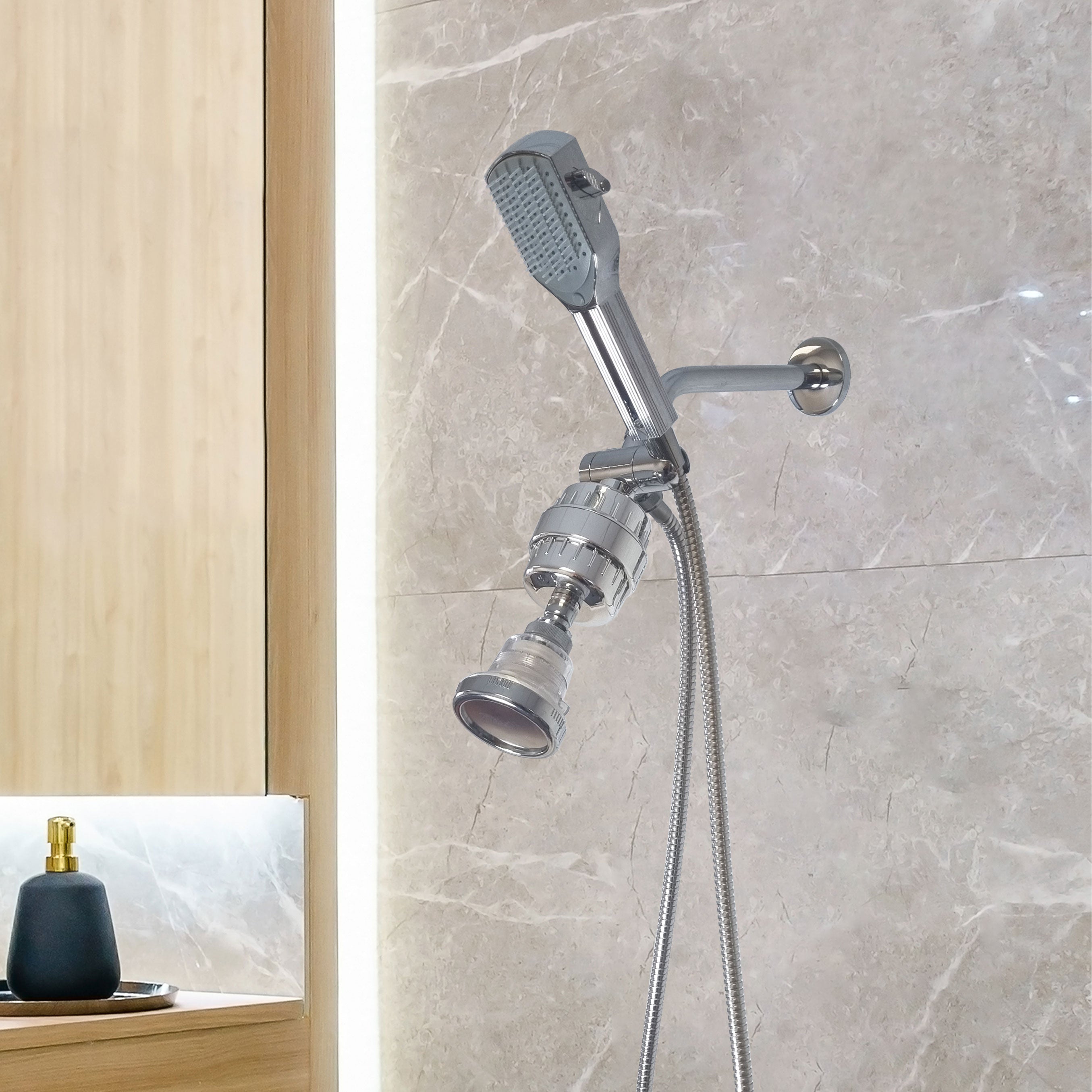 MineralStream Detangler Comb Shower Head