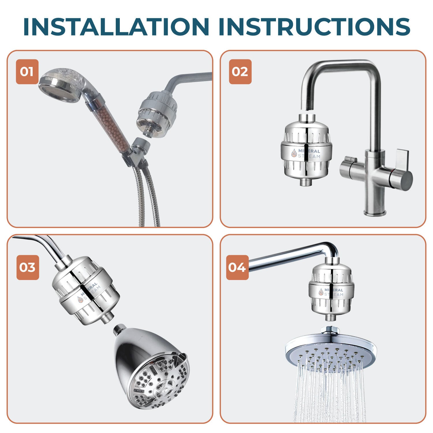 Douchefilter voor hard water