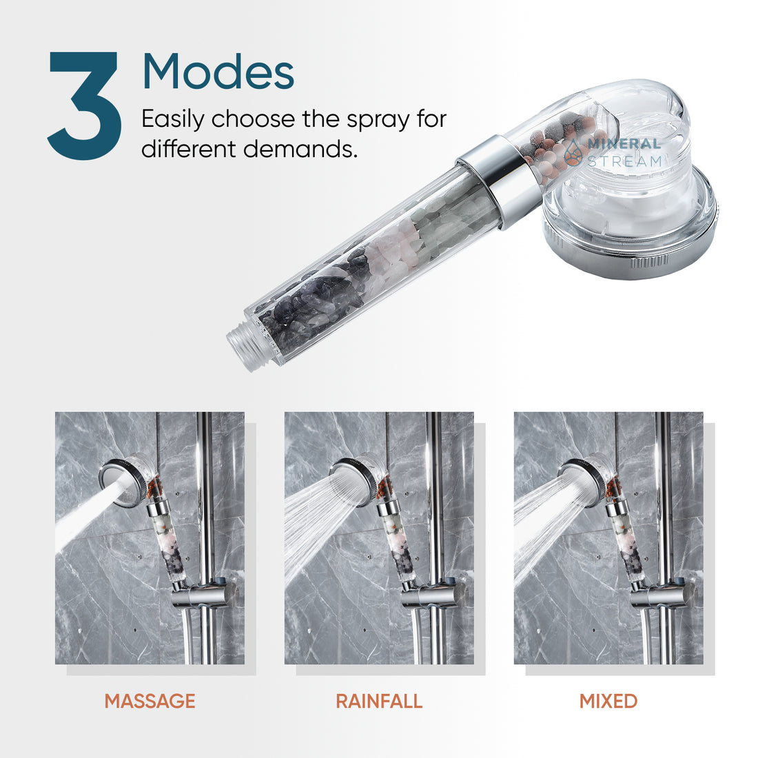 Chakra Showerhead Shower Essentials Kit