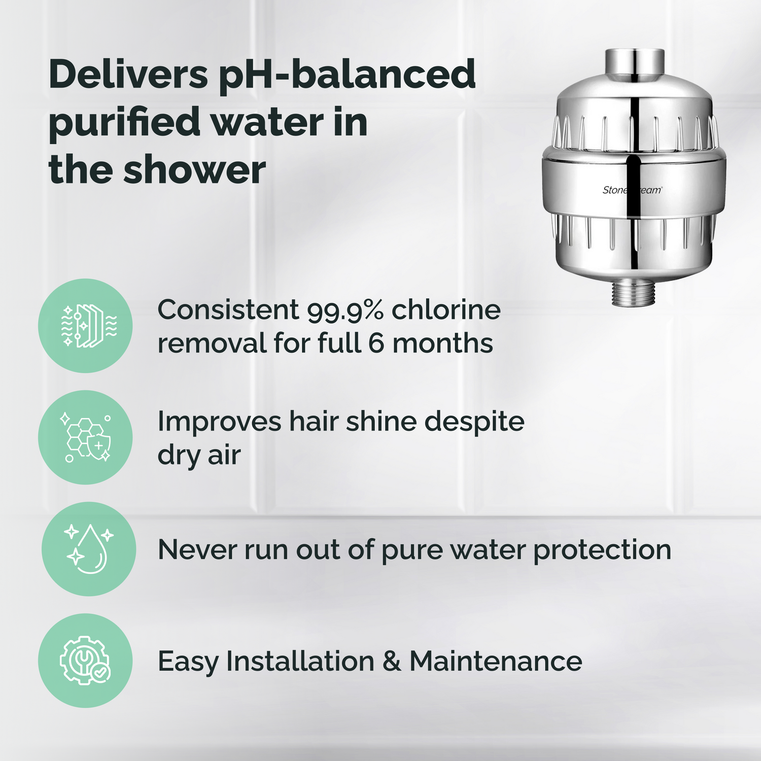 Douchefilter voor hard water