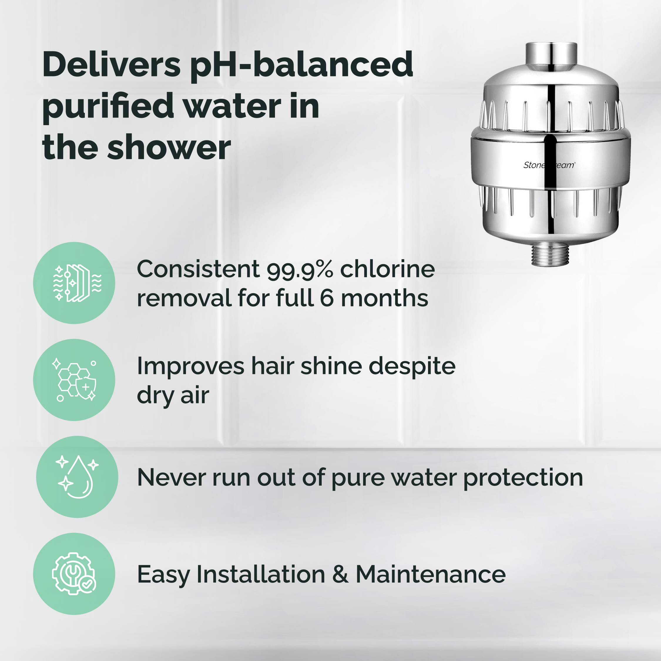 Douchefilter voor hard water