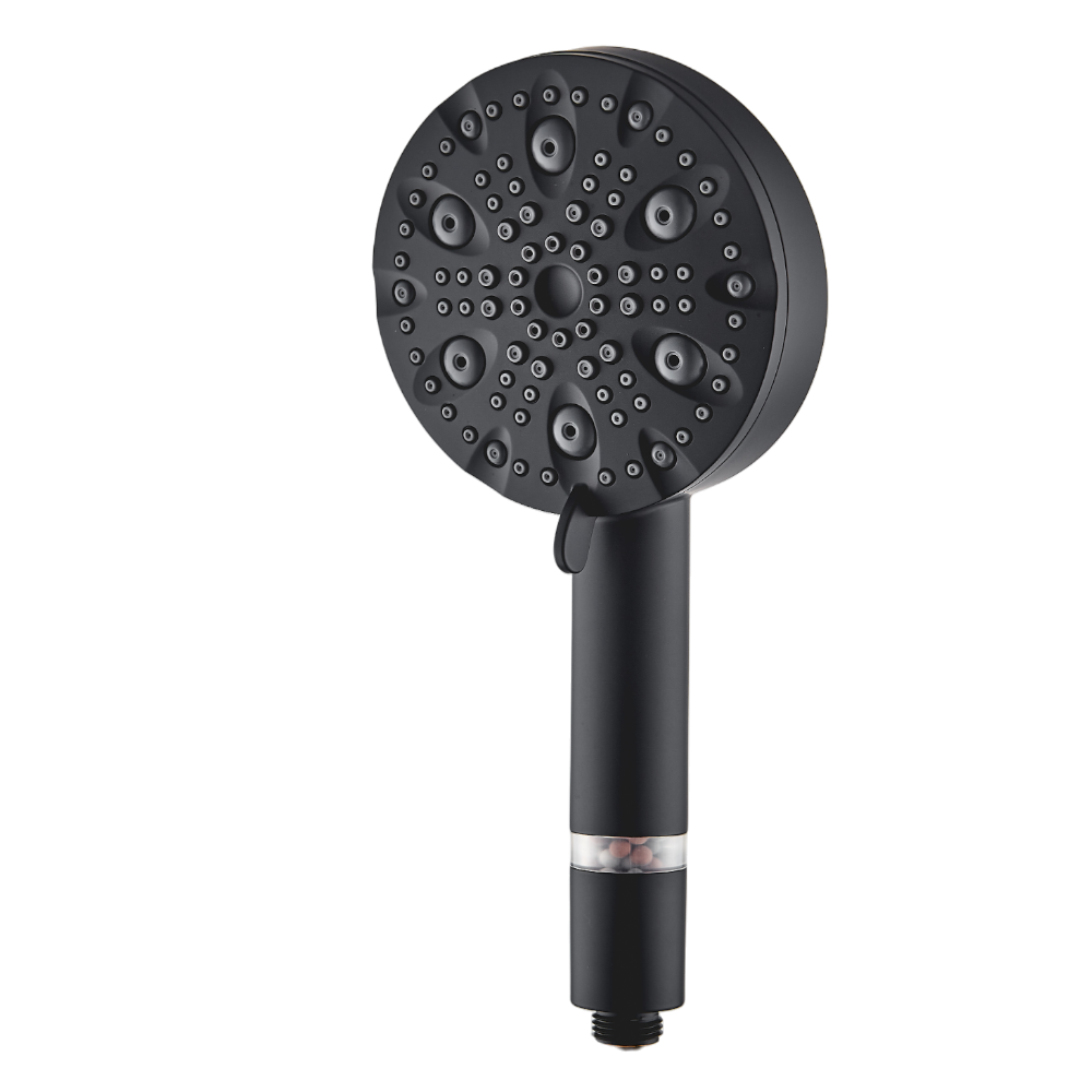 Pomme de douche haute pression MineralStream Luxe 9 modes (filtrée) - Complément noir