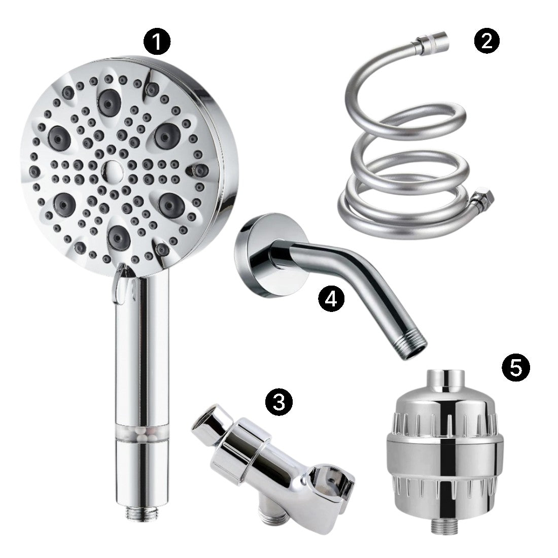 Couche de douche haute pression à 9 mode Mineralstream Luxe 9 Mode (filtré)