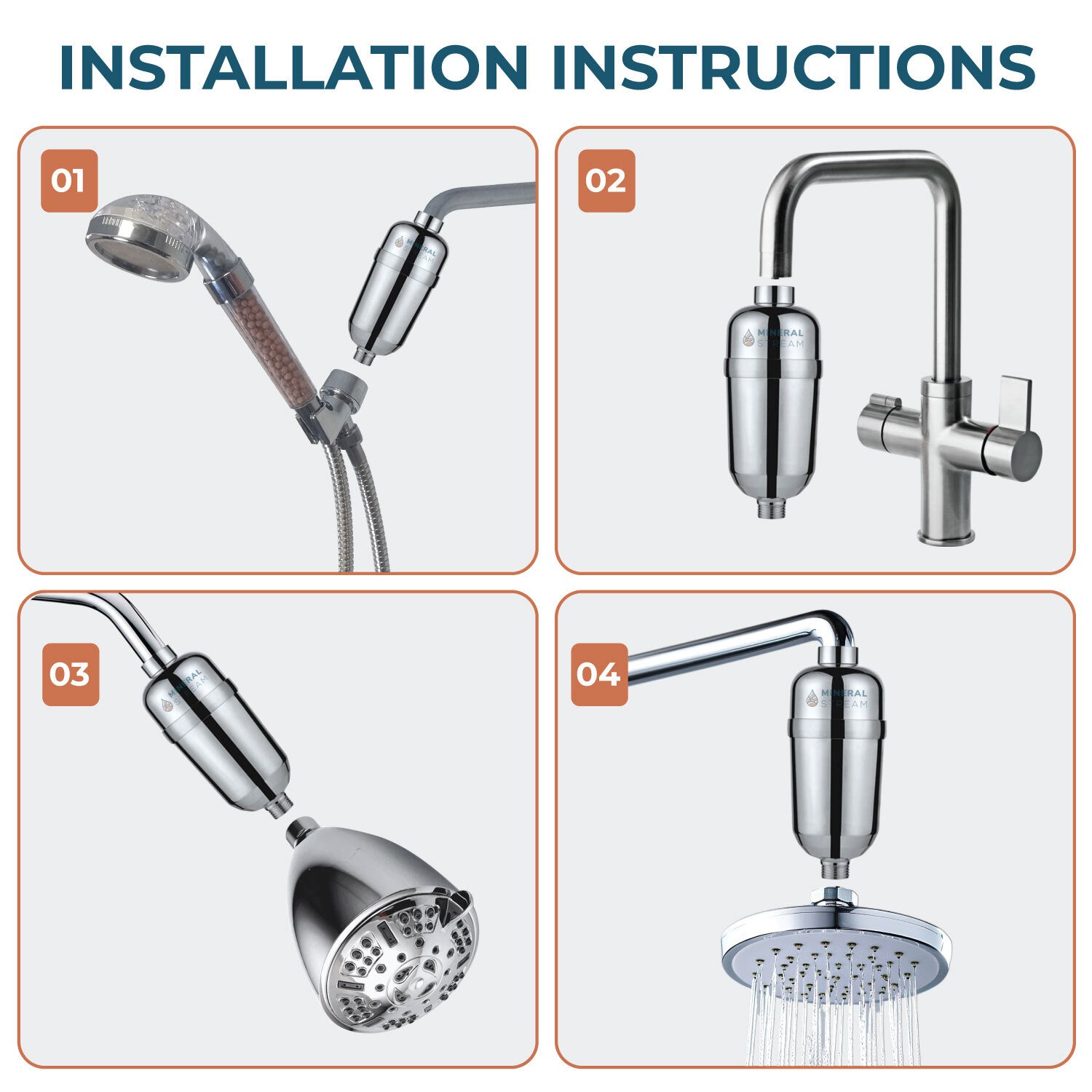 Geavanceerd douchefilter voor hard water